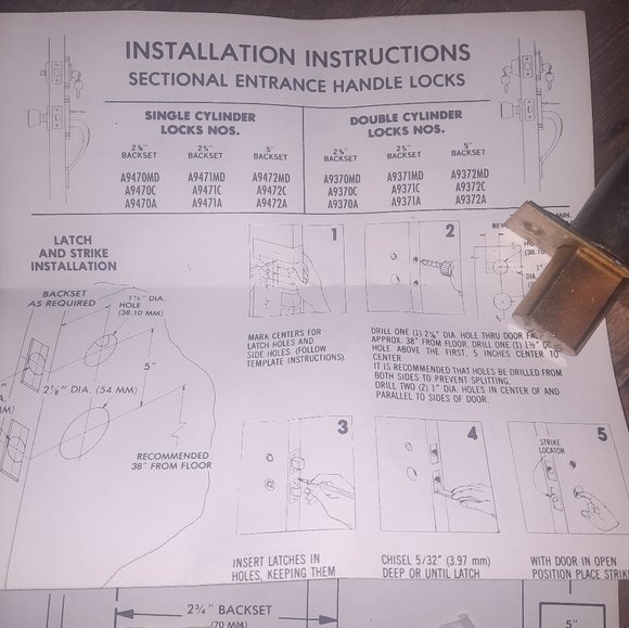 Weiser lock vintage sectional entrance handle lock - Picture 7 of 10